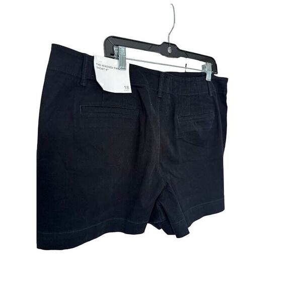 LOFT Womens Black The Washed Twill Shorts High Rise Plus Size 18 Curvy 4" - Picture 3 of 8